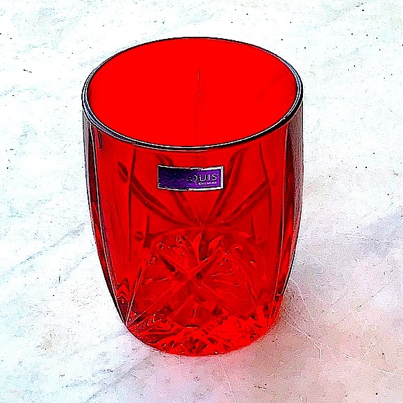 MARQUIS BY WATERFORD BROOKSIDE GLASS RED DOUBLE OLD FASHIONED CRYSTAL NEW - Picture 3 of 4